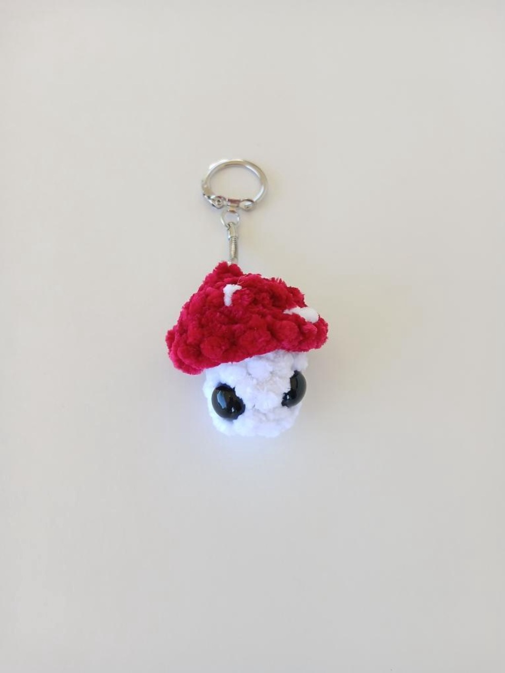 Crochet stuffed mushroom keychain - Picture 2 of 5